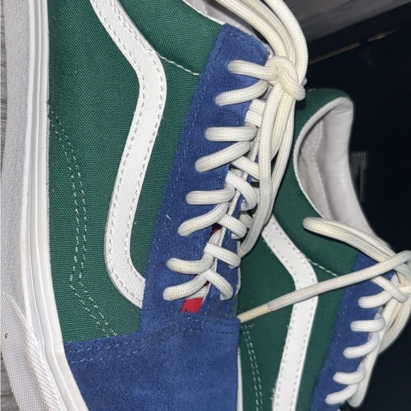 Vans Blue and Green Sneakers with White Laces - Picture 3 of 5